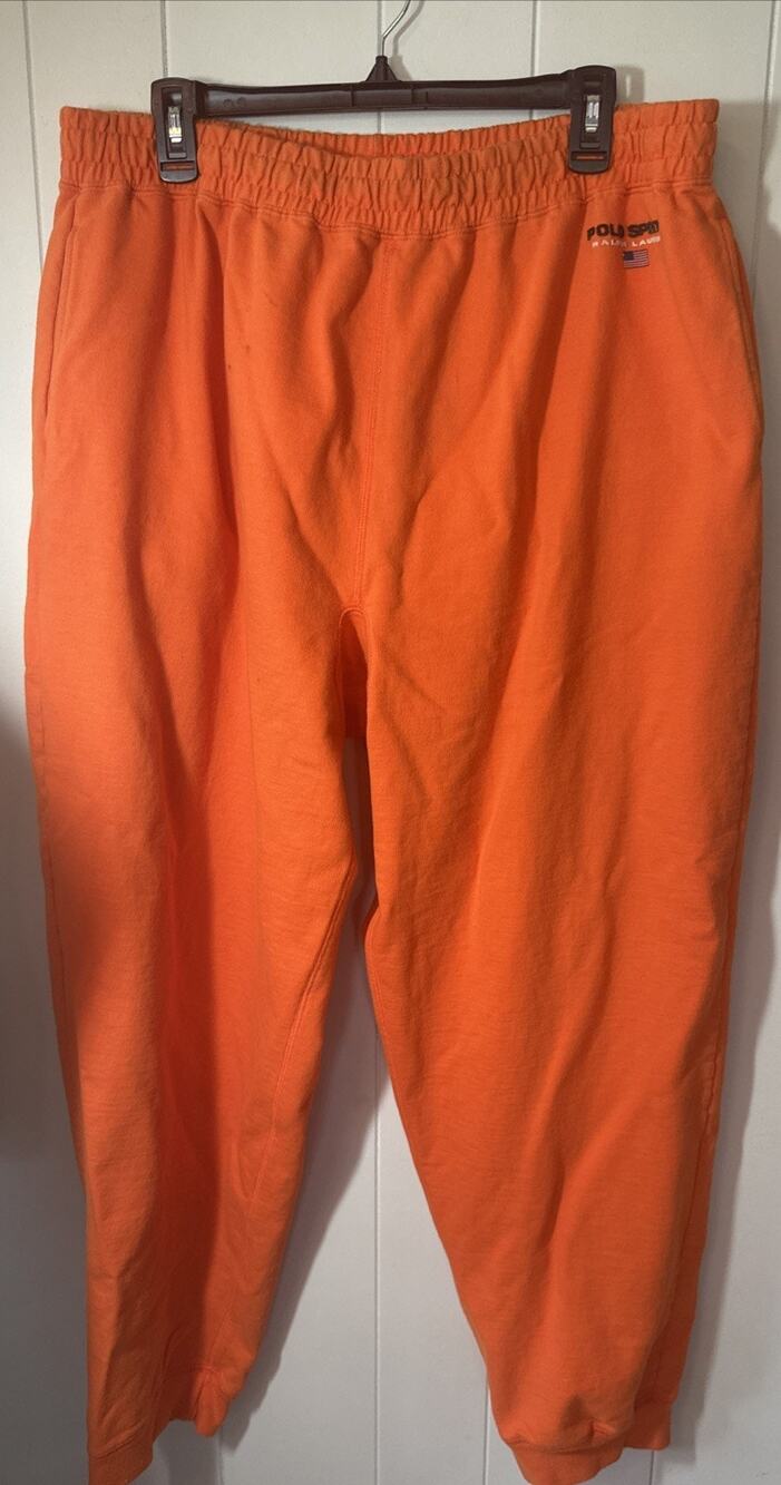 Vintage Polo Sport by Ralph Lauren SweatPants Size 2XL retro Orange